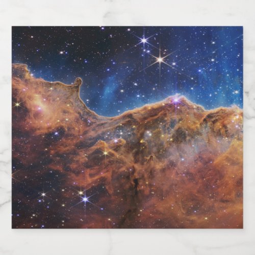 Cosmic Cliffs Carina Nebula Space Webb Telescope  Sparkling Wine Label