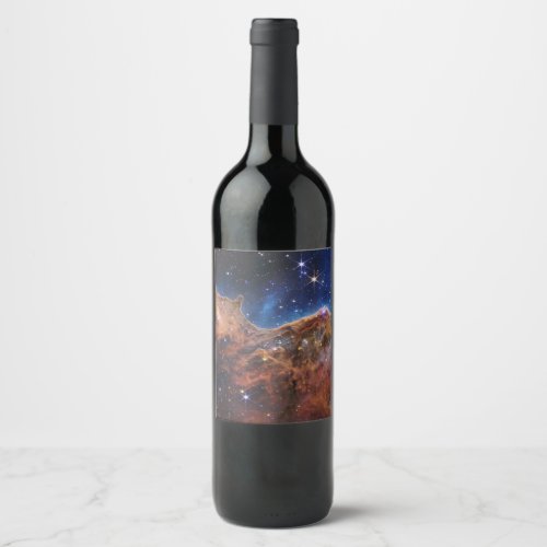 Cosmic Cliffs Carina Nebula Space Webb Telescope  Wine Label