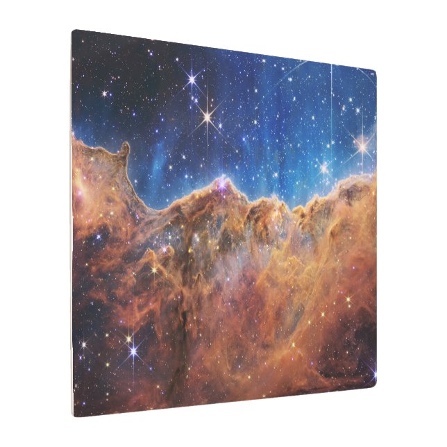 Cosmic Cliffs in the Carina Nebula | James Webb | Metal Print (Angled)