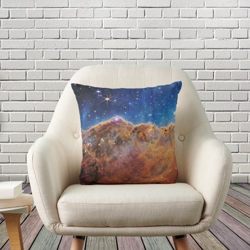 Cosmic Cliffs in the Carina Nebula  Throw Pillow