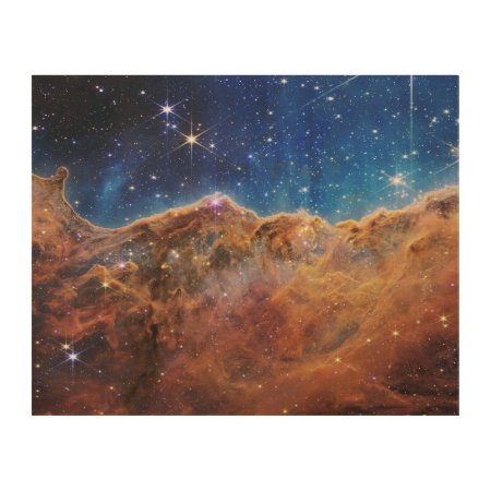 Cosmic Cliffs In The Carina Nebula Wood Wall Art
