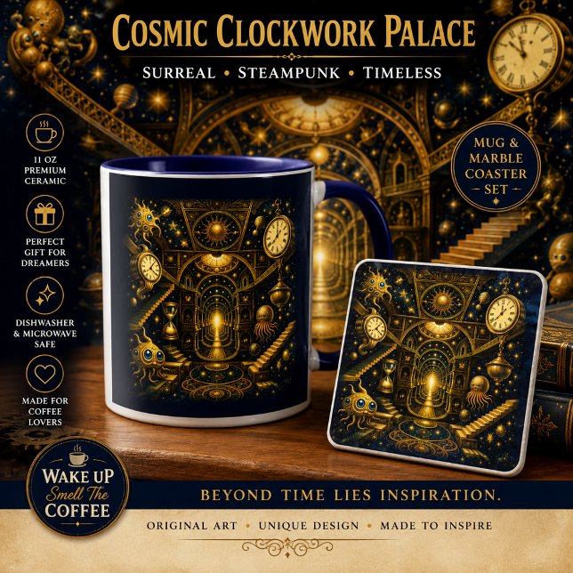 Cosmic Clockwork Palace Stone Coaster (Creator Uploaded)