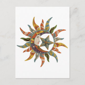 COSMIC CLOWN ABSTRACT POSTCARD