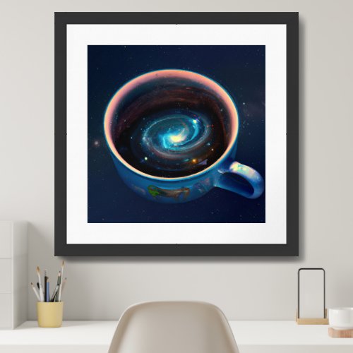 Cosmic Coffee Cup Framed Art