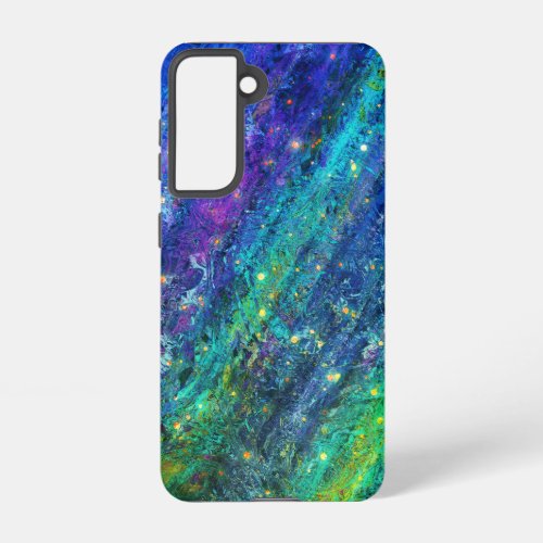 Cosmic Color Chaos Green Blue Samsung Galaxy S21 Case