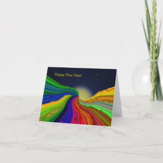 Cosmic Color Rivers Abstract New Years Card