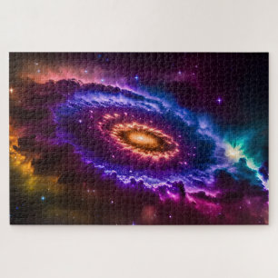 Cosmic Colorful Galaxy and Stars in Outer Space Jigsaw Puzzle