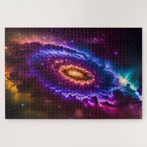 Cosmic Colorful Galaxy and Stars in Outer Space Jigsaw Puzzle