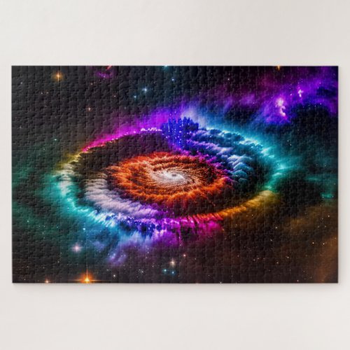 Cosmic Colorful Spiral Galaxy in Outer Space Jigsaw Puzzle