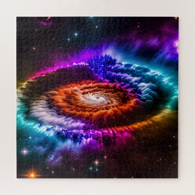 Cosmic Colorful Spiral Galaxy in Universe Jigsaw Puzzle (Horizontal)