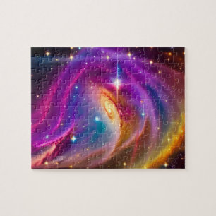 Cosmic Colors Galactic Purple Dance Universe Party Jigsaw Puzzle