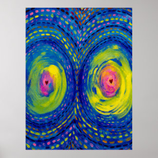 Cosmic Connection – Colorful Abstract Art Poster