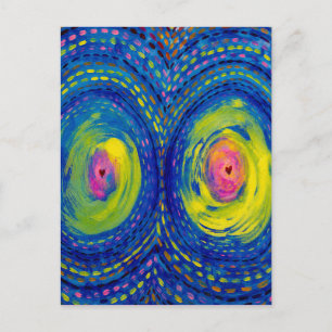 Cosmic Connection – Colorful Abstract Cosmic Art Postcard