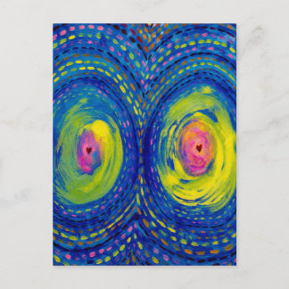 Cosmic Connection – Colorful Abstract Cosmic Art Postcard