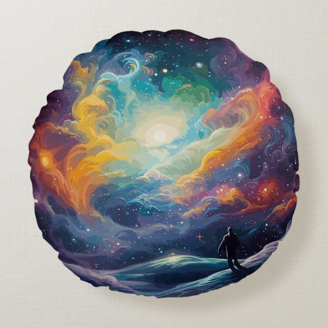 Cosmic Constellation Round Pillow (Front)