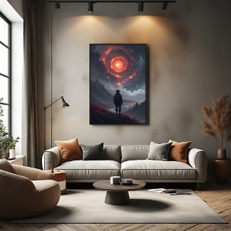 Cosmic Contemplation Fire Vortex Canvas Print