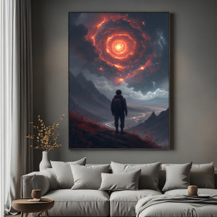 Cosmic Contemplation Fire Vortex Poster