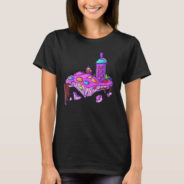 Cosmic Cookie Asteroid Boba Tea Universe s Delight T-Shirt (Front)