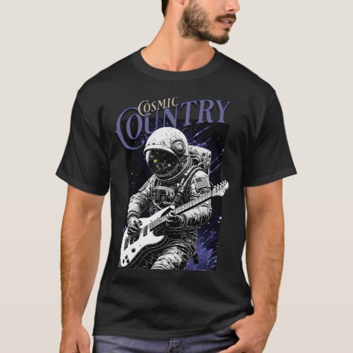 Cosmic Country Astronaut Guitar Space T_Shirt
