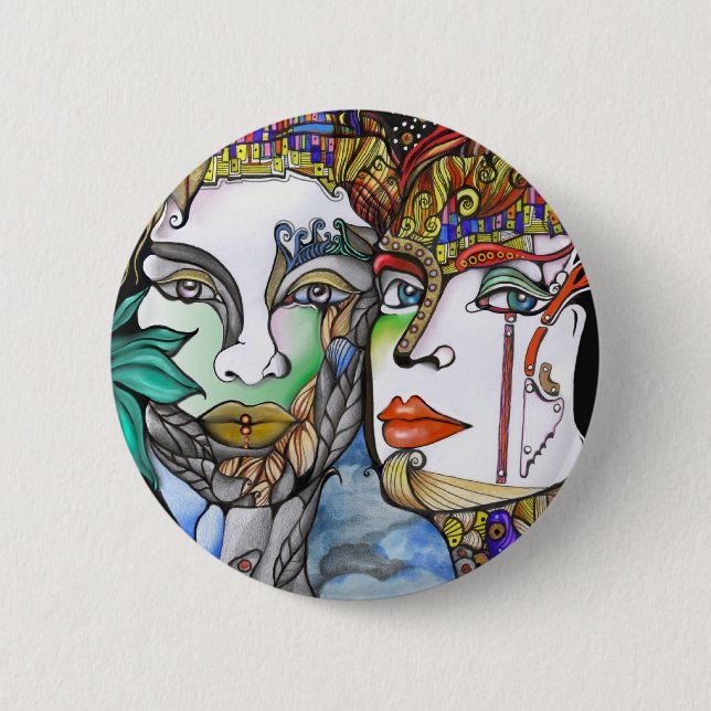 Cosmic Couple Pinback Button (Front)
