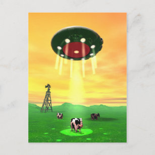 Cosmic Cow Abduction Postcard