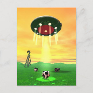 Cosmic Cow Abduction Postcard