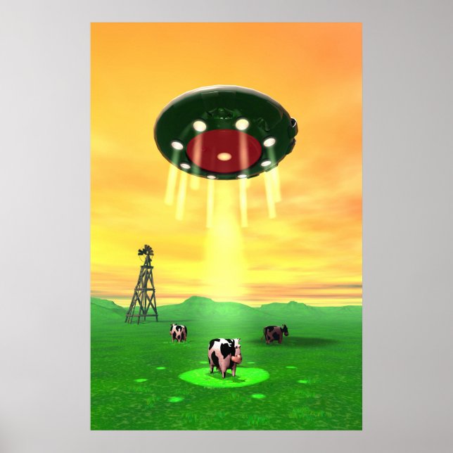 Cosmic Cow Abduction Poster (Front)