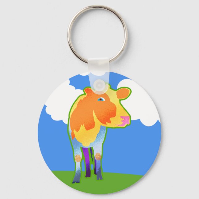 Cosmic Cow Keychain (Front)