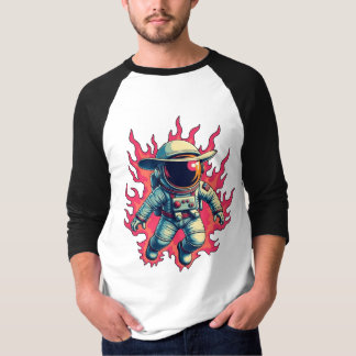 Cosmic Cowboy – Astronaut in Flame T-Shirt