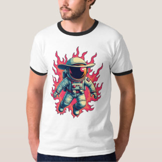 Cosmic Cowboy – Astronaut in Flames T-Shirt