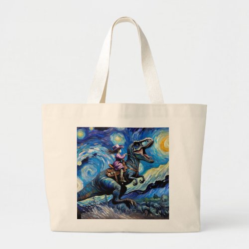 Cosmic Cowgirl Voyage _ Dino Ride Tote Bag