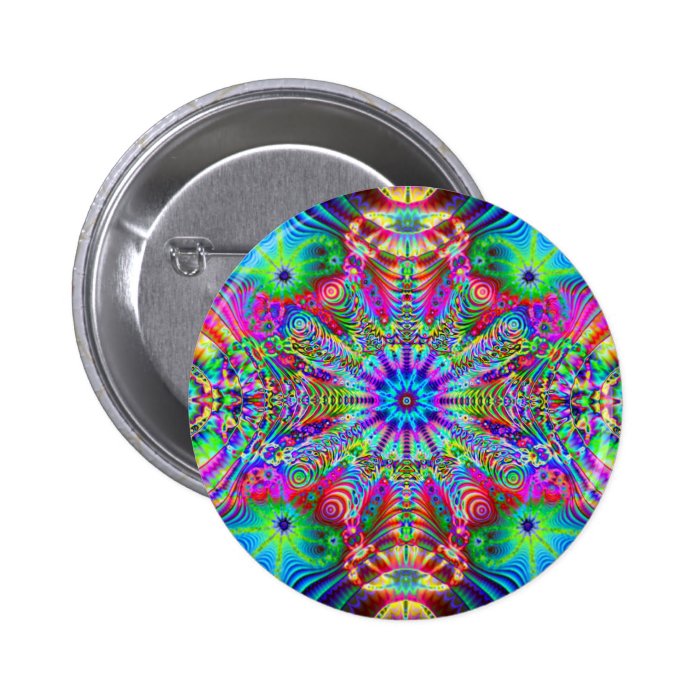 Cosmic Creatrip   Psychedelic trippy design Pinback Button