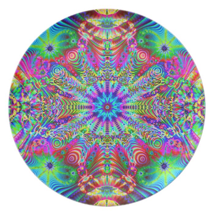 Cosmic Creatrip   Psychedelic trippy design Party Plate