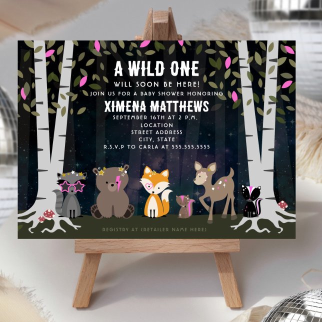 Cosmic Creatures Wild One Woodland Baby Shower Invitation (Creator Uploaded)