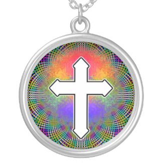Cosmic Cross Silver Plated Necklace