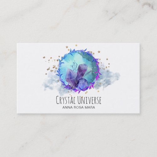  Cosmic Crystal Gold Stars Gemstone Universe Business Card