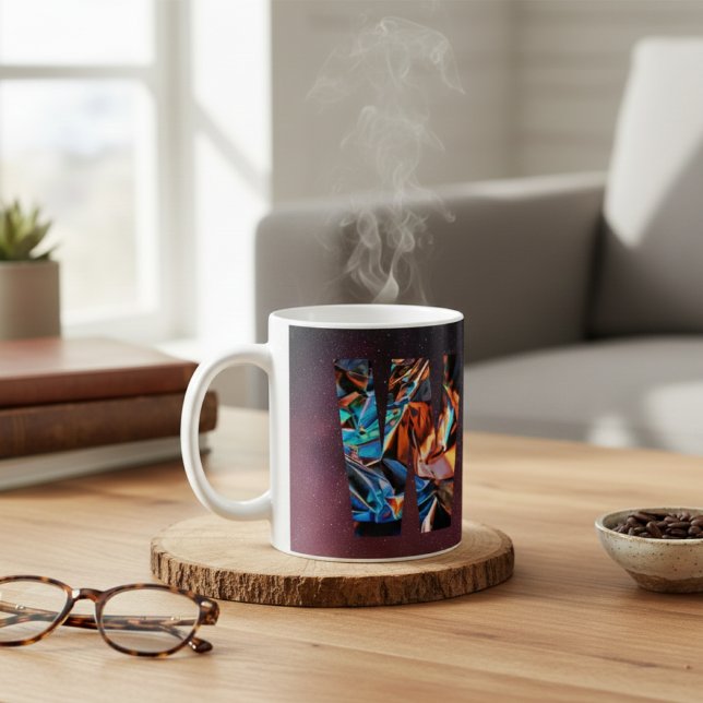Cosmic Crystal Letter W Monogram Galactic Prism Coffee Mug (Creator Uploaded)