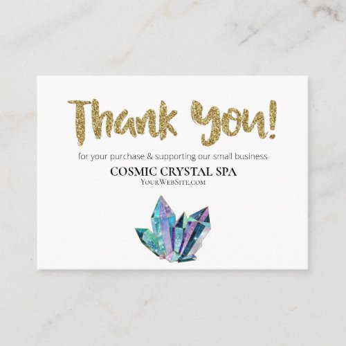 *~* COSMIC CRYSTAL -  Logo THANK YOU QR AP8 Review Enclosure Card