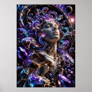Cosmic Crystal Medusa 3D Poster
