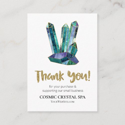 *~* COSMIC CRYSTAL Review THANK YOU LOGO AP8 QR Enclosure Card