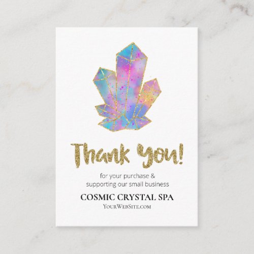 *~* COSMIC CRYSTAL Review THANK YOU LOGO QR AP8 Enclosure Card