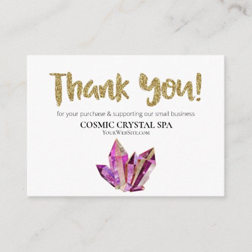 ~* COSMIC CRYSTAL - THANK YOU LOGO QR AP8 Review Enclosure Card
