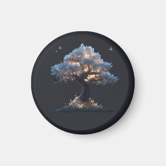 Cosmic Crystal Tree Art – Dreamy Nature Design Magnet