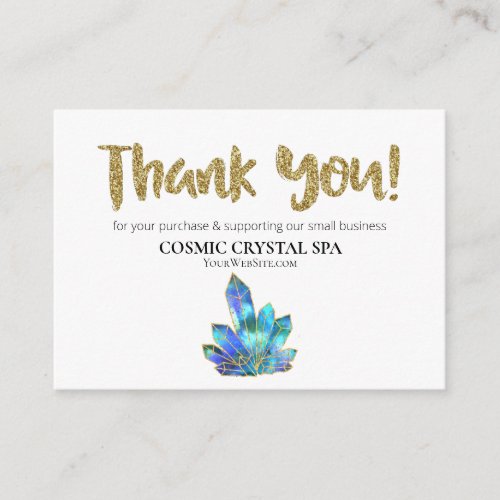 *~* COSMIC CRYSTALS - THANK YOU LOGO QR AP8 Review Enclosure Card