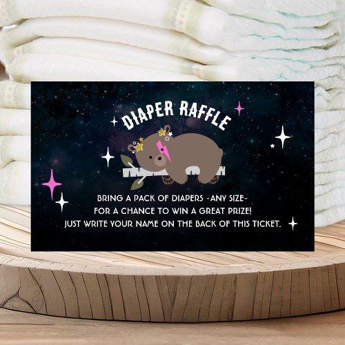 Cosmic Cub Baby Shower Diaper Raffle Enclosure Card