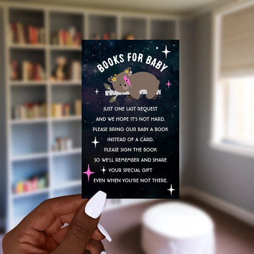 Cosmic Cub Books For Baby Book Request Baby Shower Enclosure Card