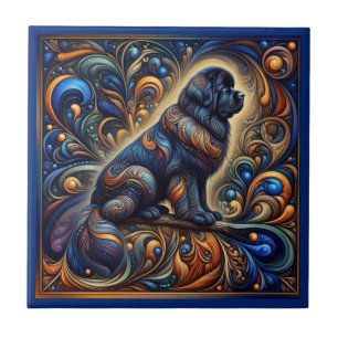 Cosmic Currents Newfie Ceramic Tile