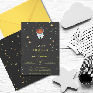 Cosmic Cutie is on the Way! Bear Baby Shower Invitation