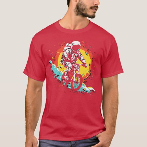 Cosmic Cyclist Awesome Astronaut on a Bicycle in O T_Shirt