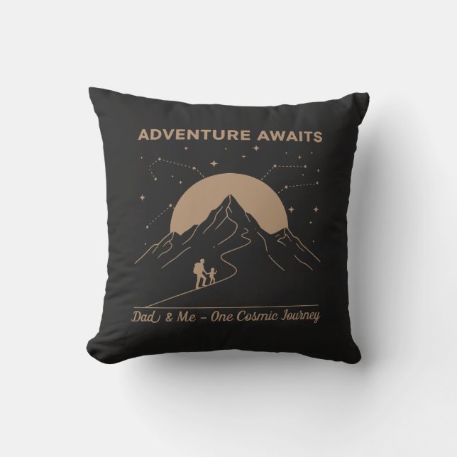 Cosmic Dad & Me Adventure Throw Pillow (Front)